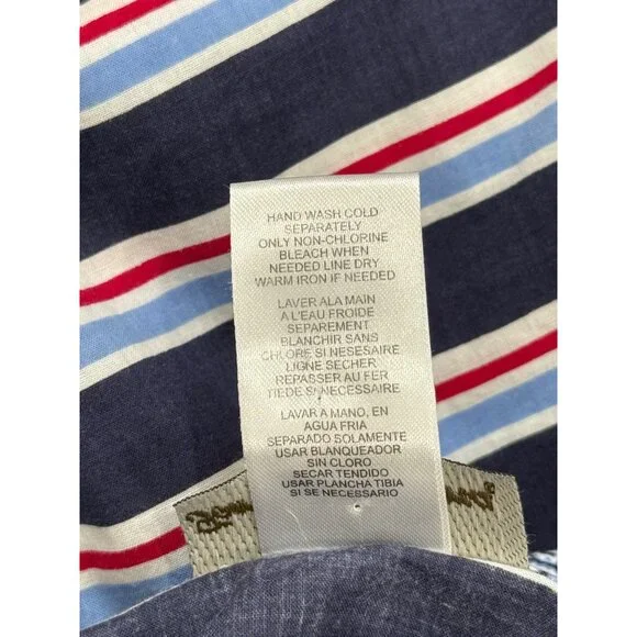 Tommy Bahama Boyfriend Shirt Cover-Up Dress Sleep Striped Blue Womens Size L - Picture 7 of 7